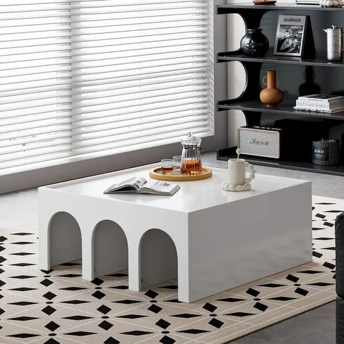 4-Tier White Curved Bookshelf Minimalist Storage Display Organizer