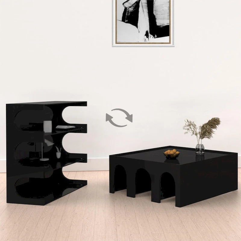 4-Tier White Curved Bookshelf Minimalist Storage Display Organizer