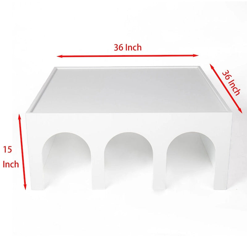 4-Tier White Curved Bookshelf Minimalist Storage Display Organizer