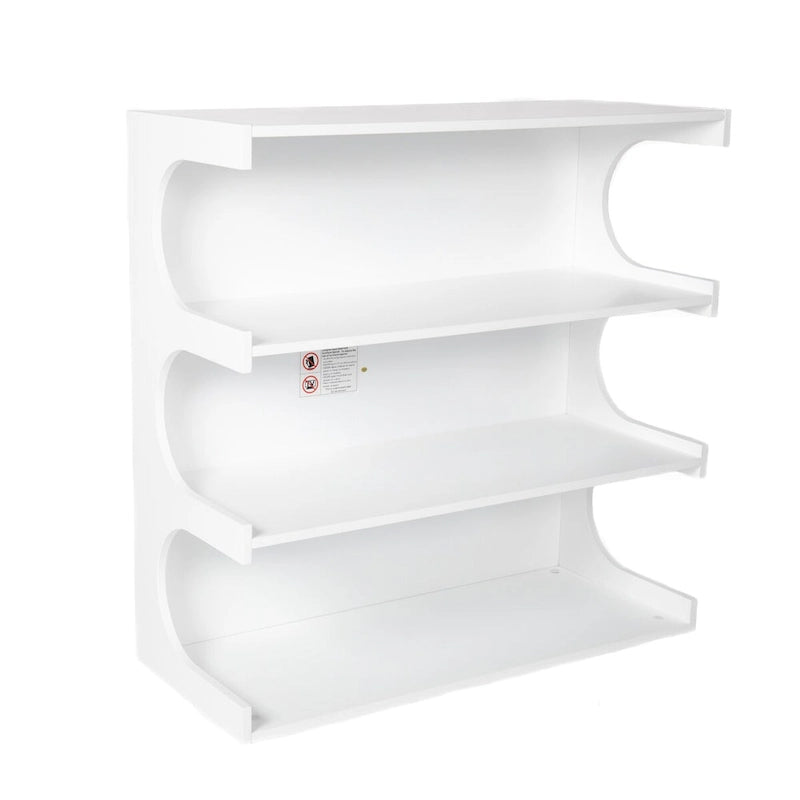 4-Tier White Curved Bookshelf Minimalist Storage Display Organizer