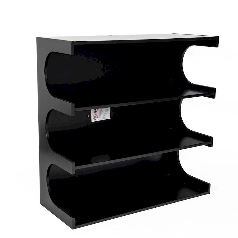 4-Tier White Curved Bookshelf Minimalist Storage Display Organizer